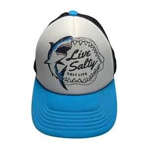 Salt Life Live Salty Shark Trucker Hat Blue White Black Snapback SLY20004 Youth
